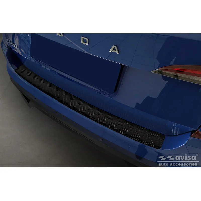 Avisa Aluminium Achterbumperprotector passend voor Skoda Kamiq 2019- - Matzwart