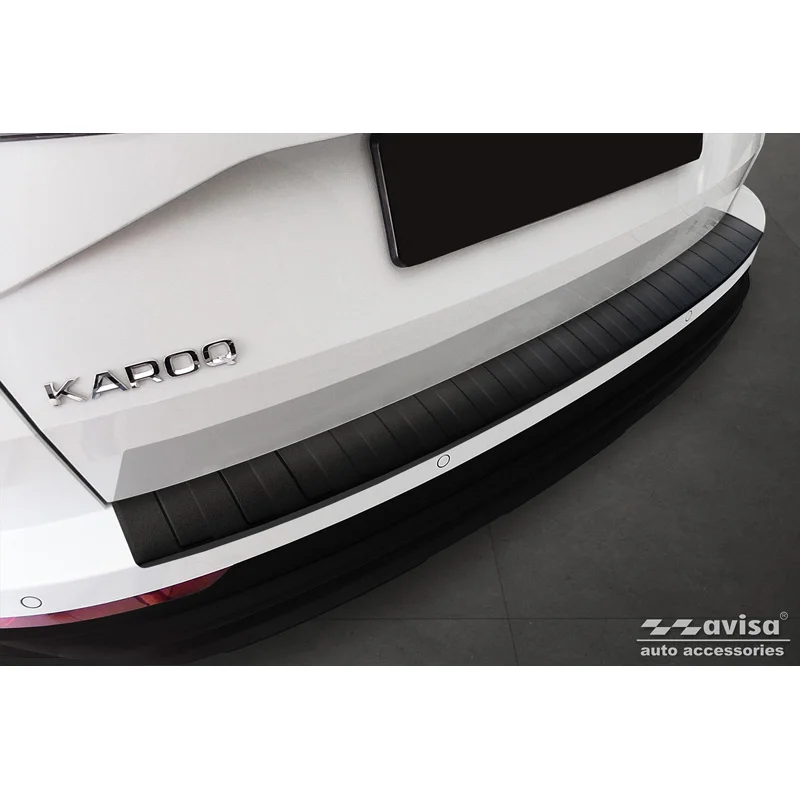 Avisa RVS Achterbumperprotector passend voor Skoda Karoq Facelift 2022- + Sportline Facelift 2022- - Matzwart