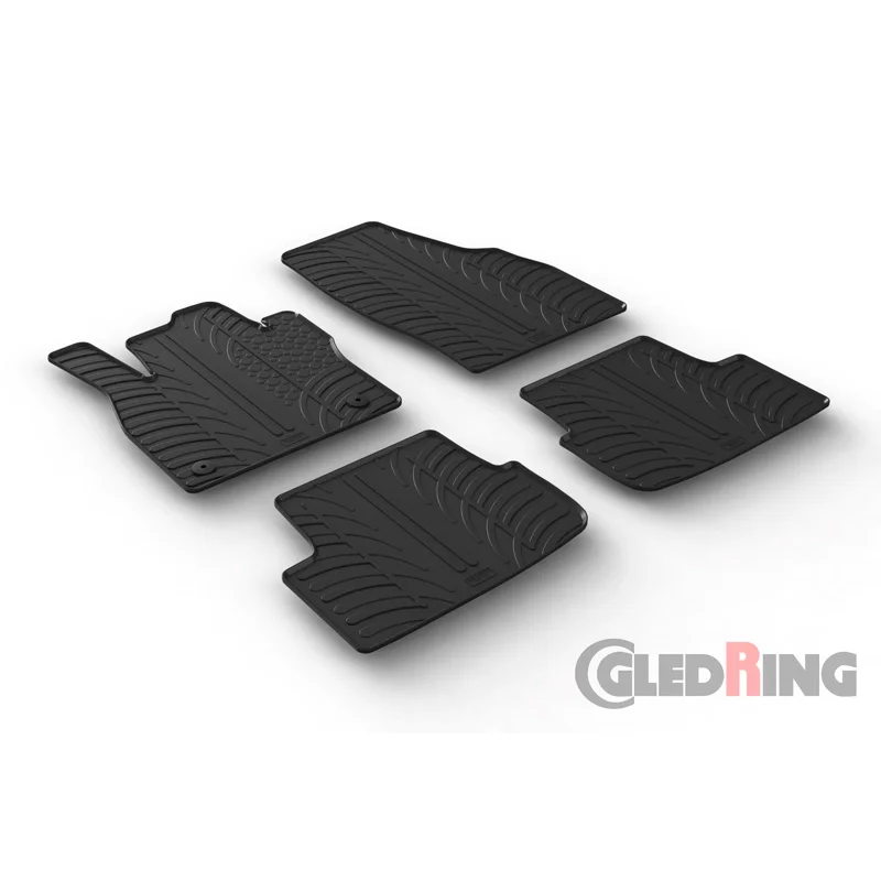 Gledring Rubbermatten passend voor Seat Ibiza 6F 5-deurs 6/2017- & Seat Arona 11/2017- & Skoda Fabia IV 2021- (T profiel 4-delig + montageclips)
