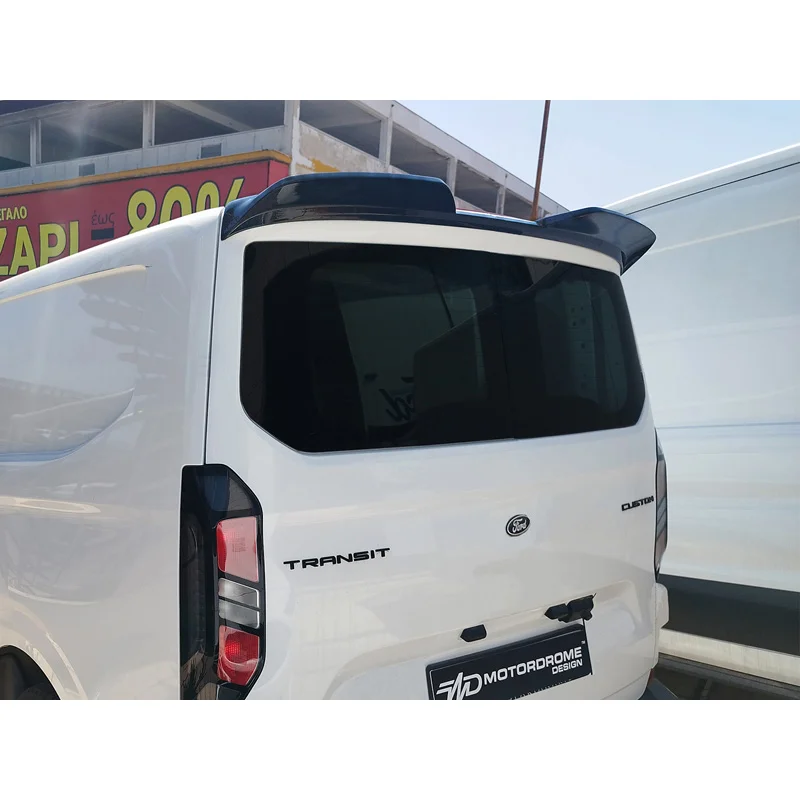 Motordrome Dakspoiler passend voor Ford Transit Custom (V710) 2023- & Volkswagen Transporter T7 2024- (met achterklep) (PU)