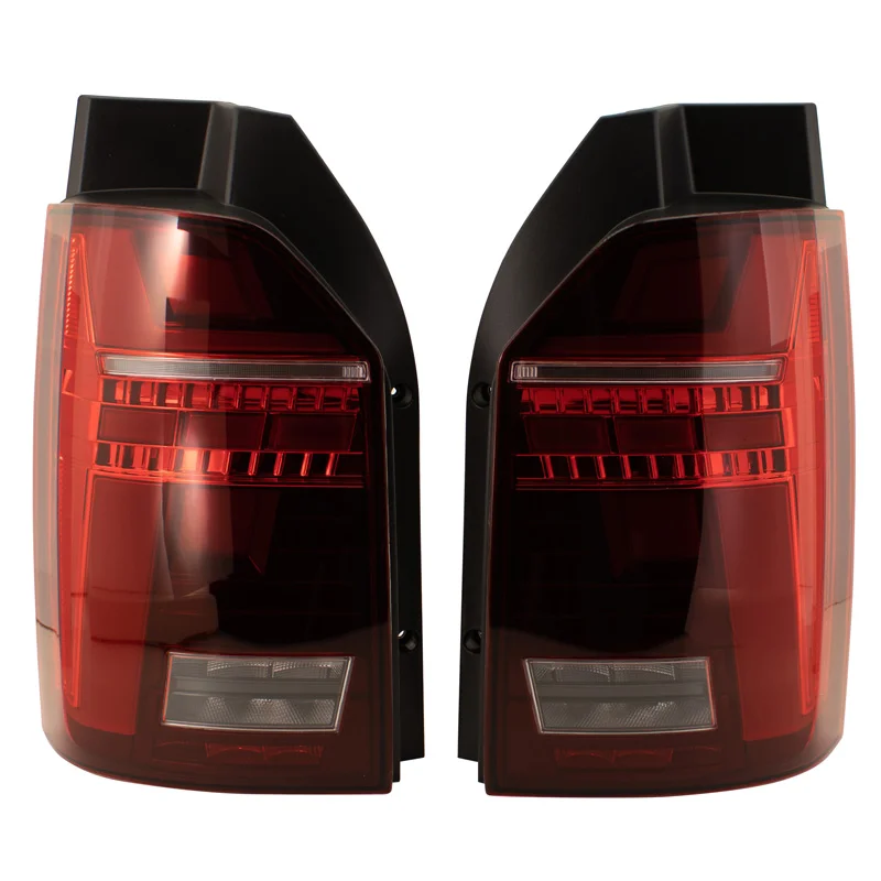 AutoStyle Set LED Achterlichten passend voor Volkswagen Transporter T6 2015-2020 (met achterklep) – Rood/Rookgrijs – incl. Dynamic Running Light