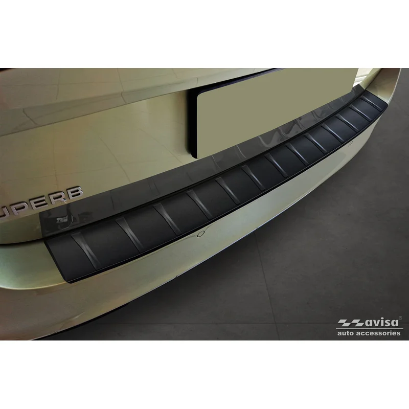 Avisa RVS Achterbumperprotector passend voor Skoda Superb IV Combi 2023- - Matzwart