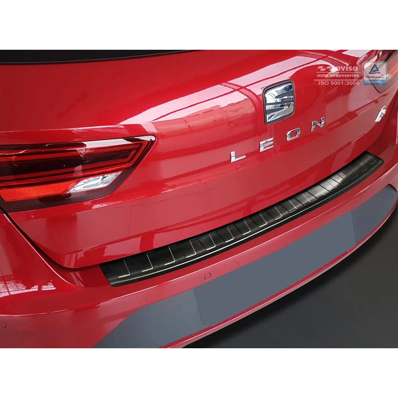 Avisa RVS Achterbumperprotector passend voor Seat Leon (5F) ST 2013-2017 & 2017- - Zwart