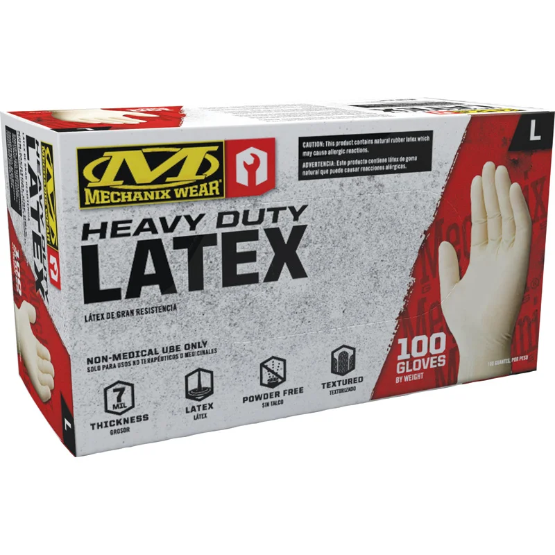 Mechanix Wear 7mil Heavy Duty Latex Handschoenen – Maat L – 100 stuks
