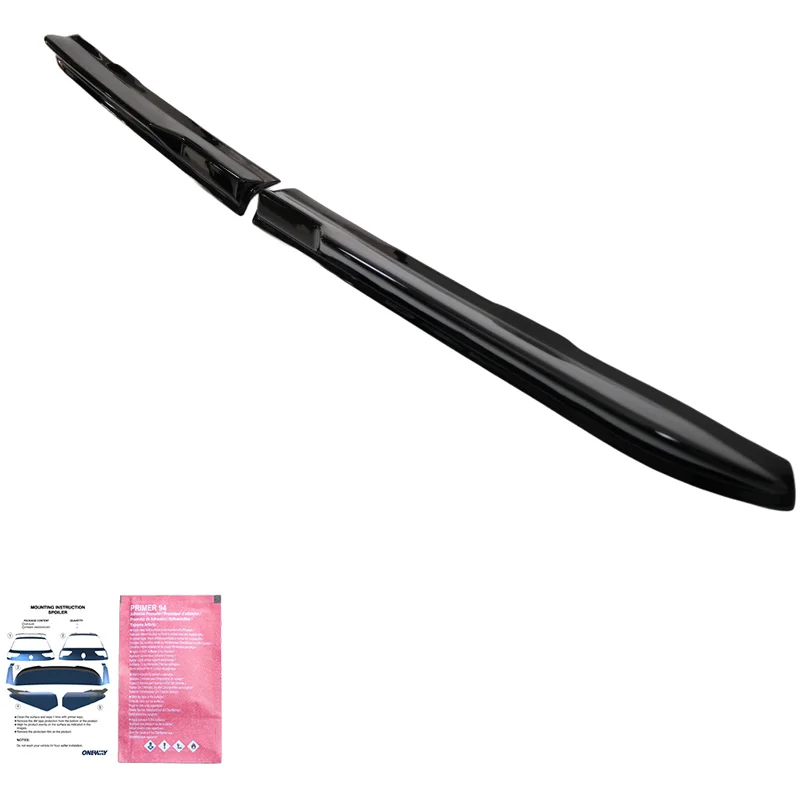 Oneway Dakspoiler passend voor Ford Transit Custom (V710) 2023- & Volkswagen Transporter T7 2024- (met 2 achterdeuren) – Glanzend zwart