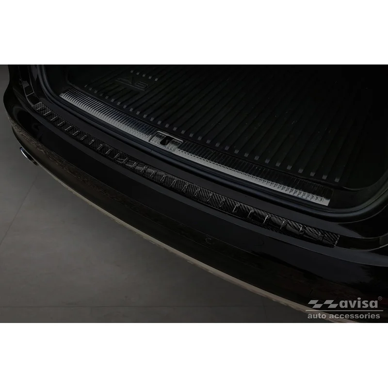Avisa 3D Carbon Achterbumperprotector passend voor Audi A6 Allroad 2012-2018 - Zwart