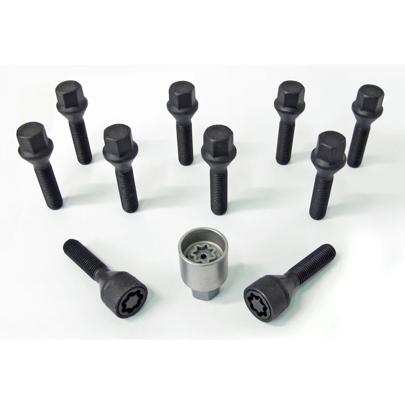 H&R Wielboutenset konisch M12x1.50 - Lengte 35mm - Zwart - 10 stuks - incl. wielsloten