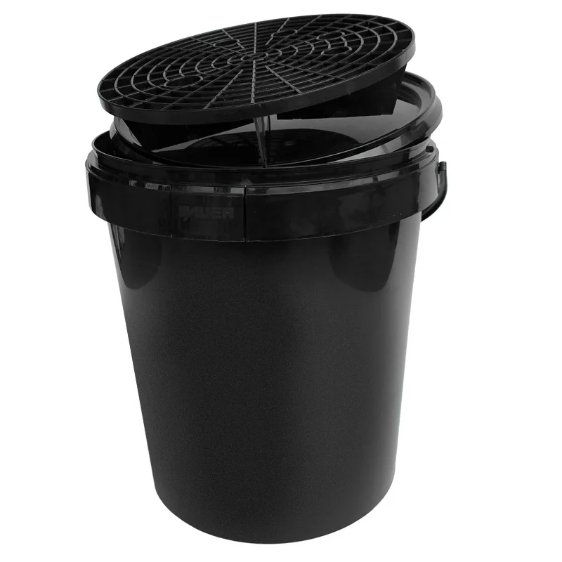 AutoStyle Autowasemmer 15L Zwart + Deksel + Grit guard
