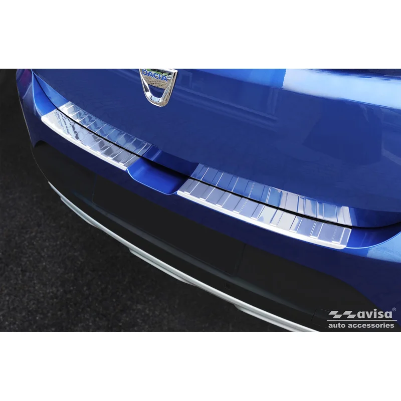 Avisa RVS Achterbumperprotector passend voor Dacia Sandero III 2020-2022 & Facelift 2022- incl. Stepway - Zilver - 2-delig