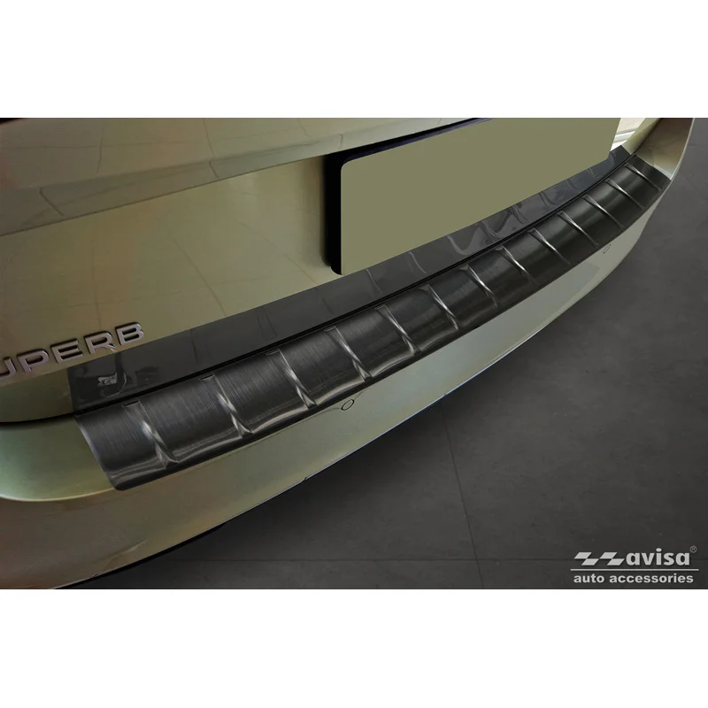 Avisa RVS Achterbumperprotector passend voor Skoda Superb IV Combi 2023- - Zwart