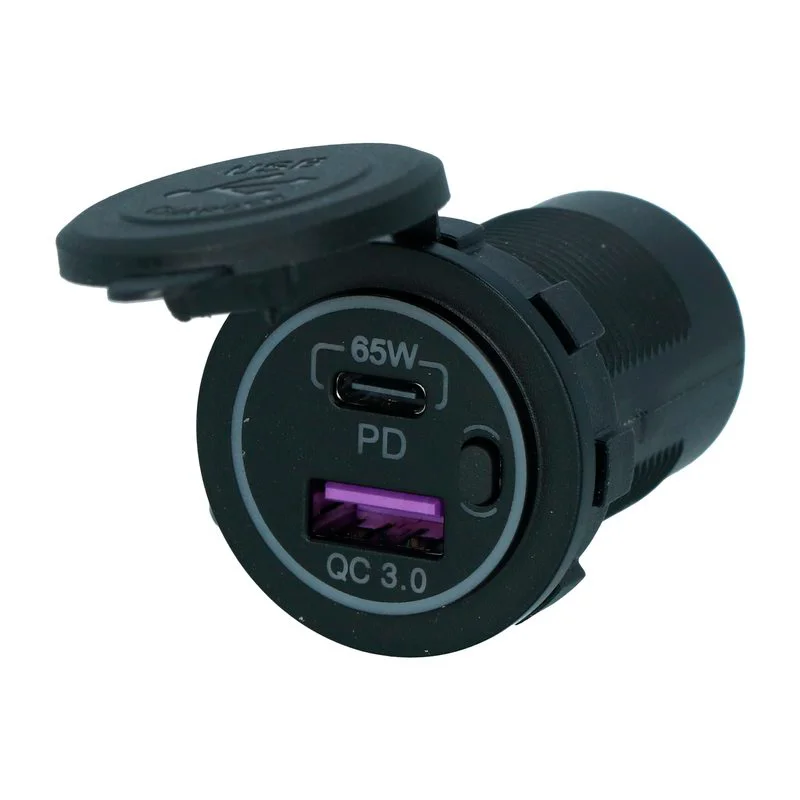 Carpoint Inbouw Aansluiting USB-A / USB-C 65W Snellader