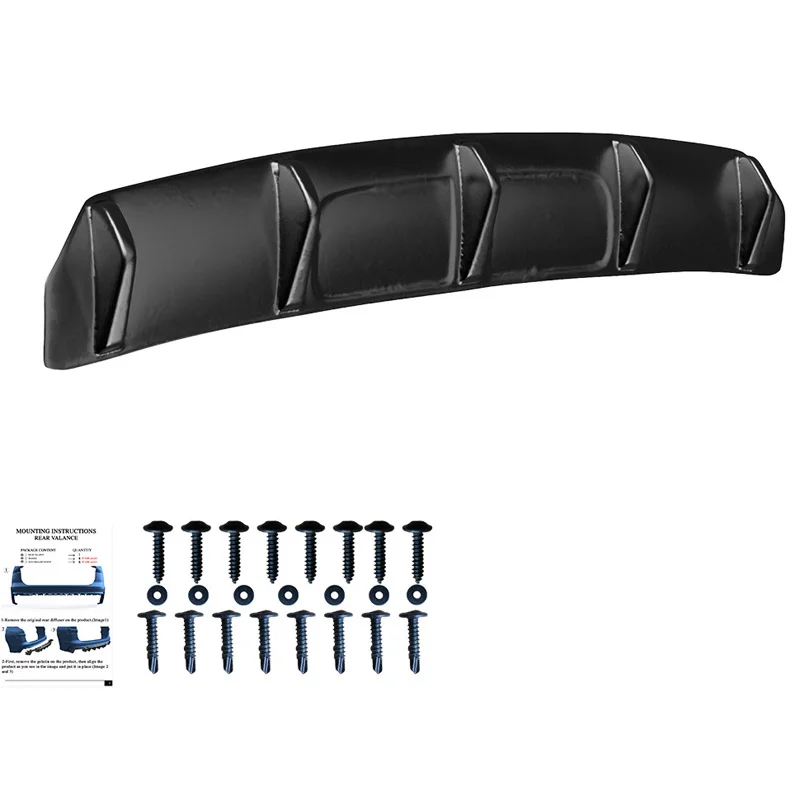 Oneway Achterbumperskirt (Diffuser) passend voor Audi SQ5/Q5 S-Line (FY) 2017-2020 - Glanzend zwart