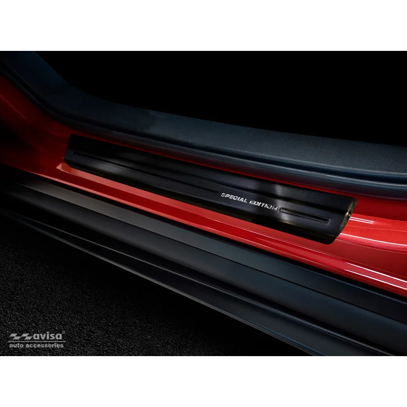 Avisa Zwart RVS Instaplijsten passend voor Mazda CX-30 2019- - Brushed Steel 'Special Edition' 4-delig
