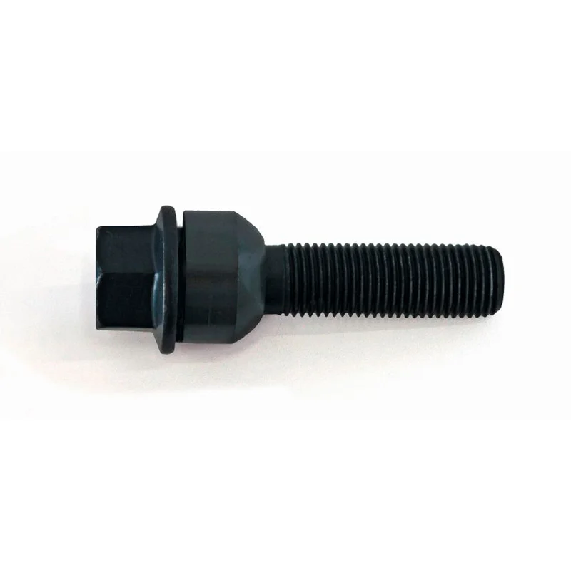 H&R Wielbout bolkonisch met beweegbare ring R14 M14x1.50 - Lengte 74mm - Zwart (Bv. passend voor Porsche)