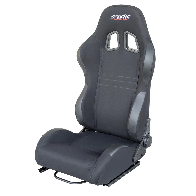 Simoni Racing Sportstoel Jenson - Zwart - Dubbelzijdig Verstelbaar - incl. Sledes
