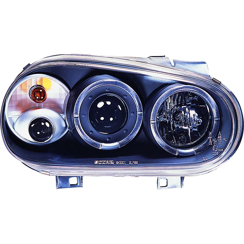 AutoStyle Set Koplampen passend voor Volkswagen Golf IV 1998-2003 – Zwart – incl. Angel-Eyes & Mistlampen