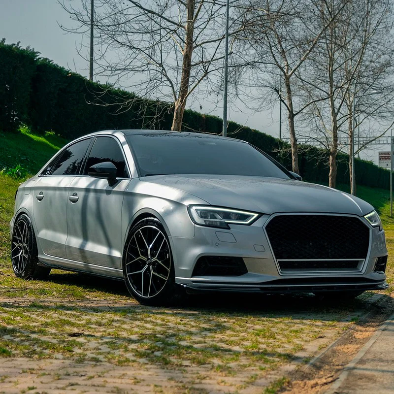 Oneway Voorspoilerlip passend voor Audi A3 (8V) Sedan Facelift 2016-2020 – Glanzend zwart