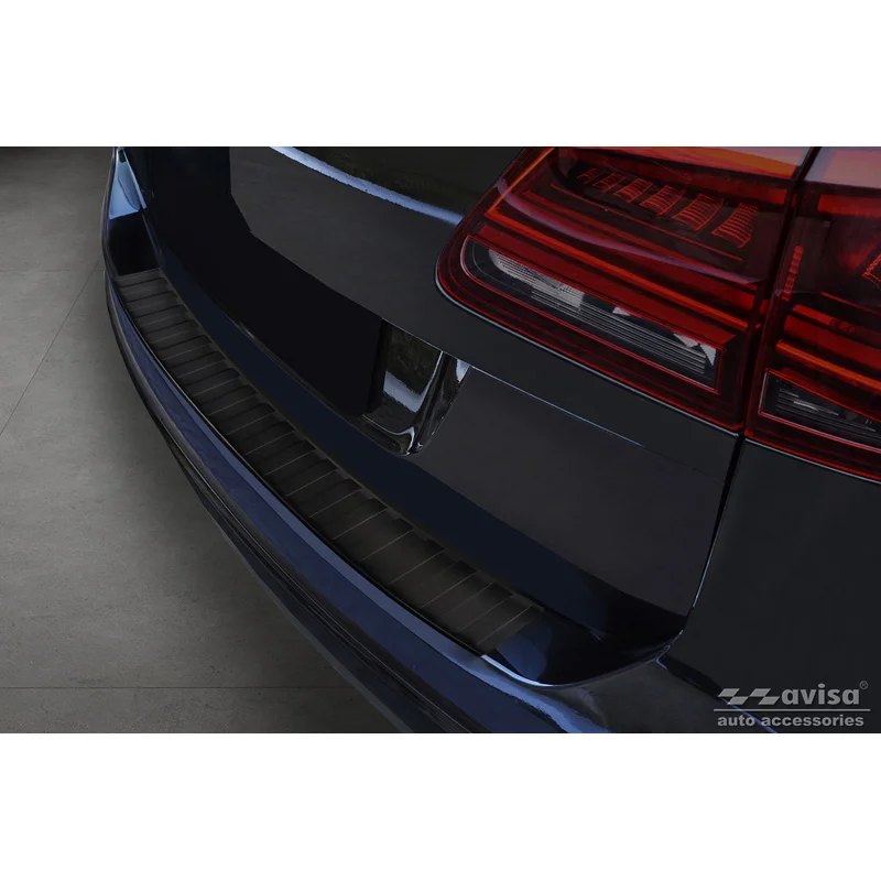Avisa RVS Achterbumperprotector passend voor Seat Alhambra & Volkswagen Sharan II 2010- - Matzwart