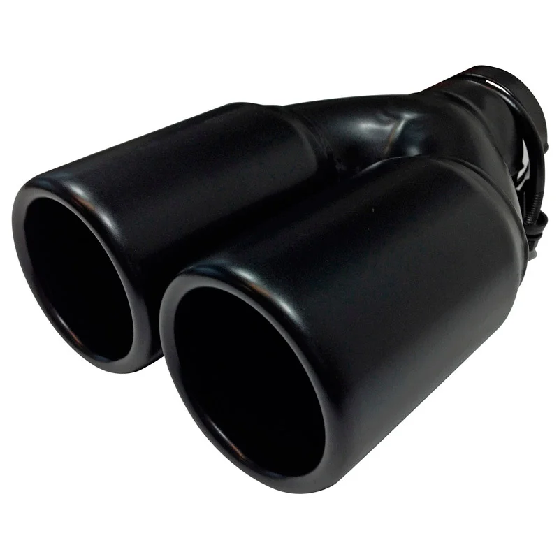 AutoStyle Uitlaatsierstuk Staal/Zwart - 2x rond 76mm - lengte 220mm - 45-60mm aansluiting