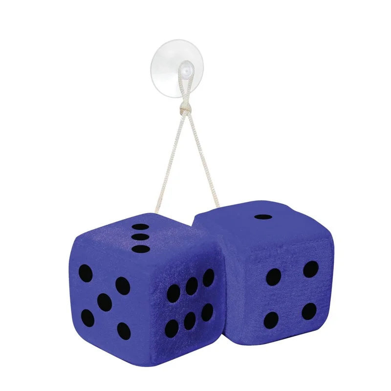 Simoni Racing Microfibre Big Dices 10x10cm - Blauw met Witte stippen - Set à 2 stuks