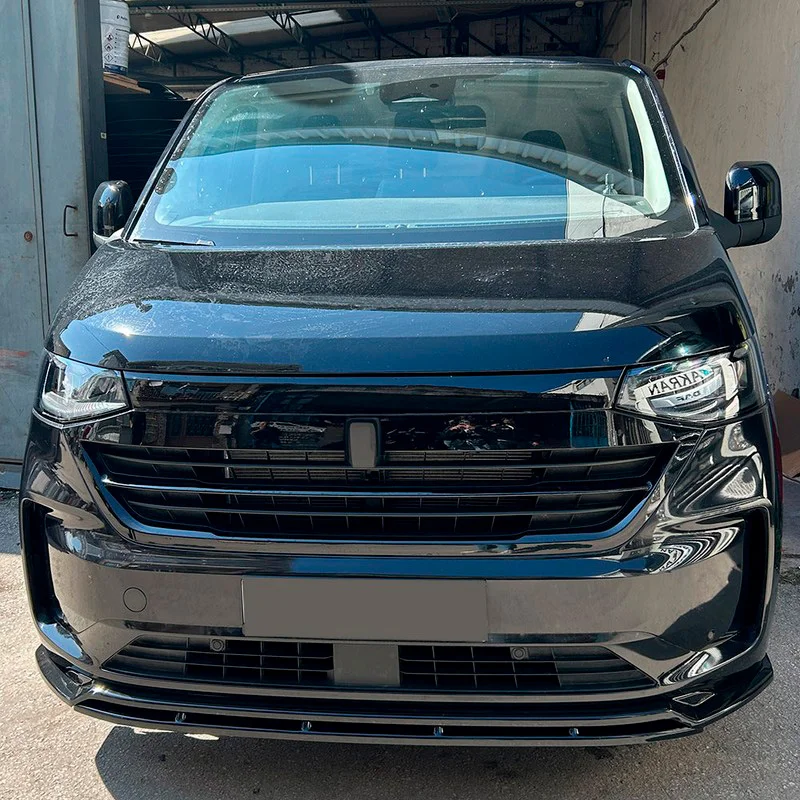 Oneway Voorspoilerlip passend voor Volkswagen Transporter T7 2024- – Glanzend zwart – Versie 2