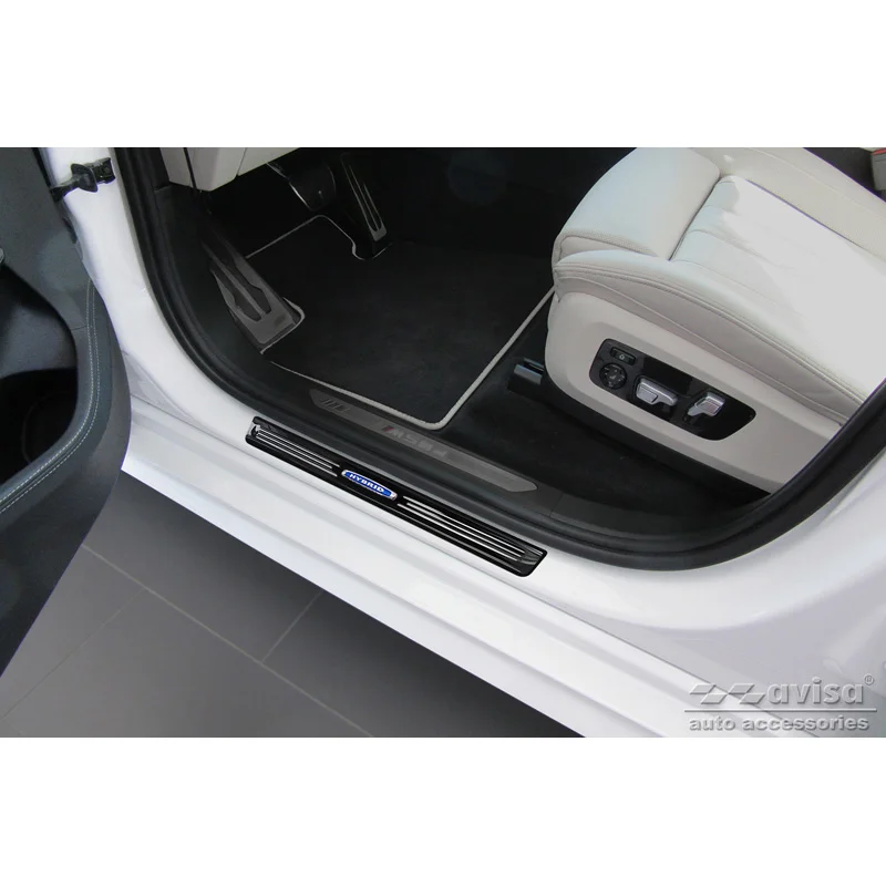 Avisa Zwart glanzend RVS Instaplijsten passend voor BMW X7 G07 2019- 'Hybrid' - 4-delig