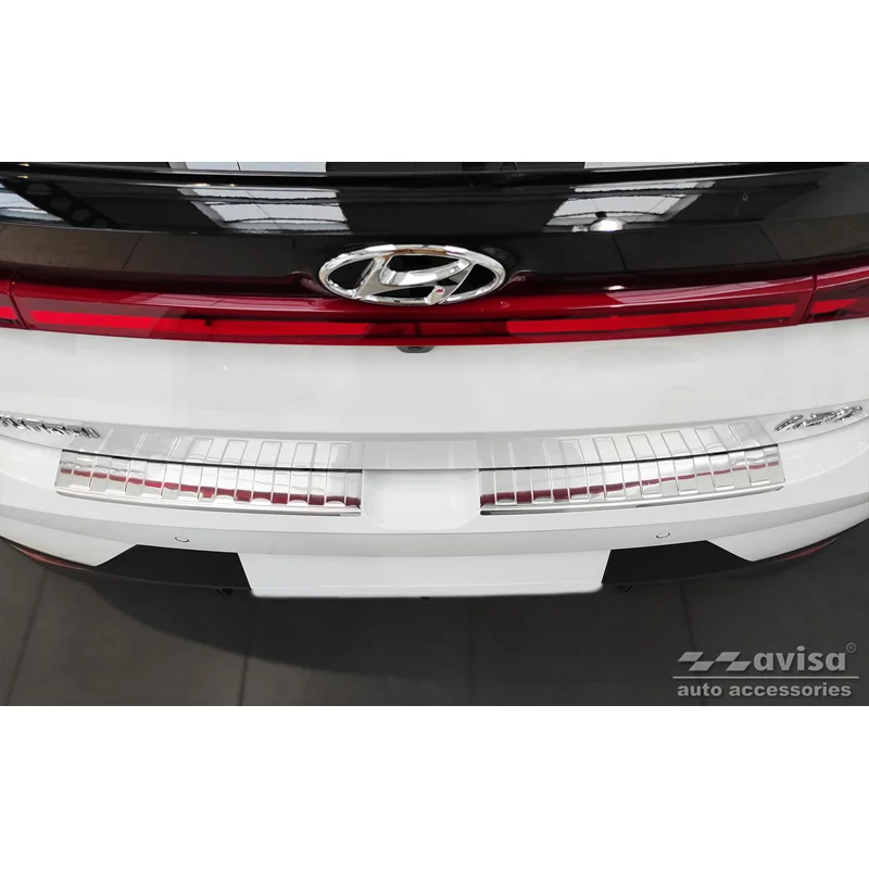 Avisa RVS Achterbumperprotector passend voor Hyundai i20 III 5 deurs 2020-2023 & FL 2023- - Zilver - 2-delig