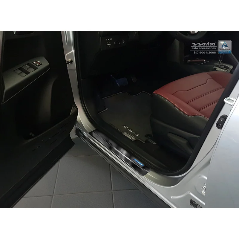 Avisa Zwart RVS Instaplijsten passend voor Toyota C-HR 2016-2019 & FL 2019-2023 & RAV4 IV FL 2016-2018 & Lexus NX 2014-2021 - 'Hybrid' - 4-delig