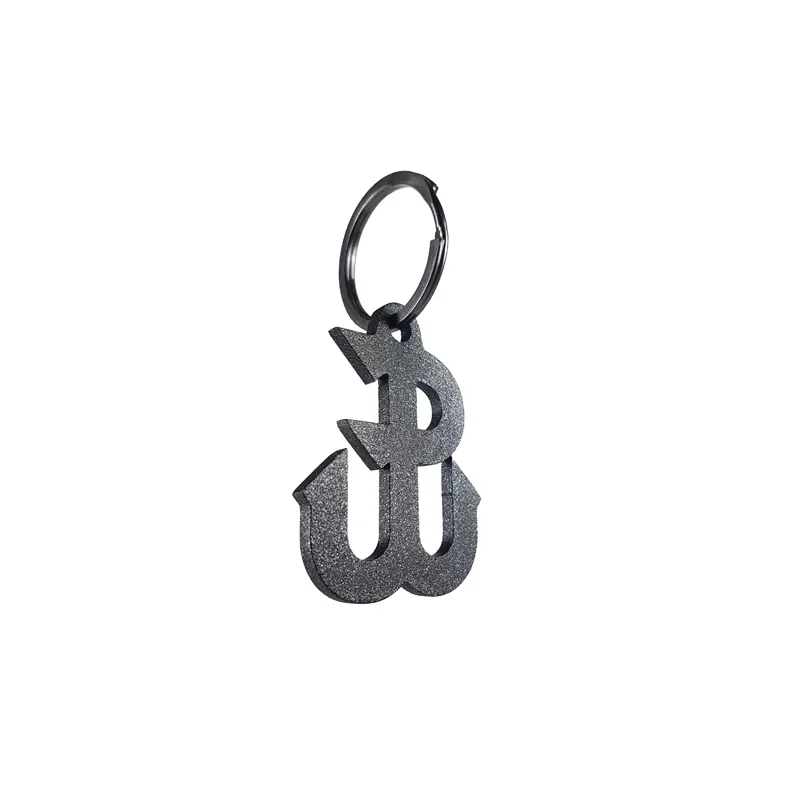 Avisa RVS sleutelhanger - 'Kotwica symbool' (Zwart)