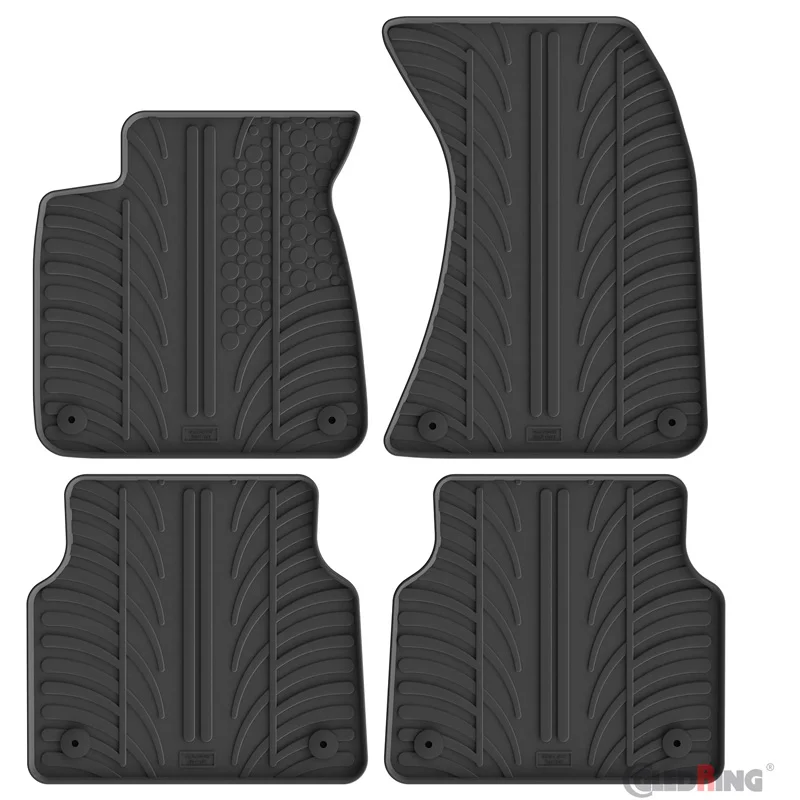 Gledring Rubbermatten passend voor Audi A8 (4H) 2010-2017 (T profiel 4-delig + montageclips)