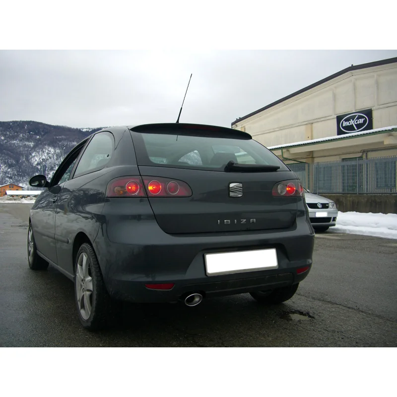 InoXcar 100% RVS Sportuitlaat passend voor Seat Ibiza 6L 1.4 16v (100pk) 2002- 120x80mm