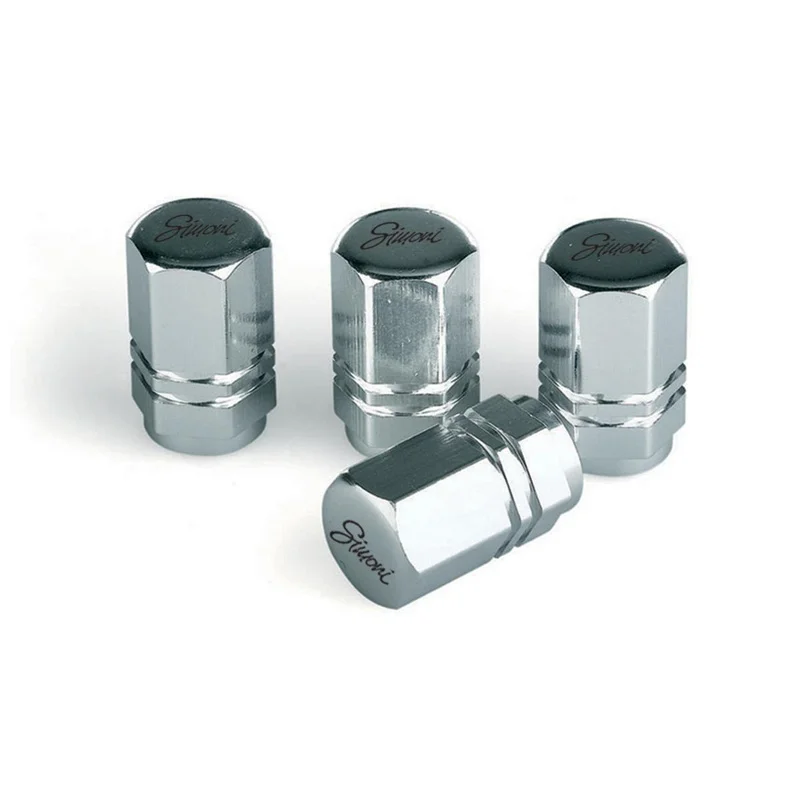 Simoni Racing Ventielkapjes Hexagonal - Chroom - 4 stuks