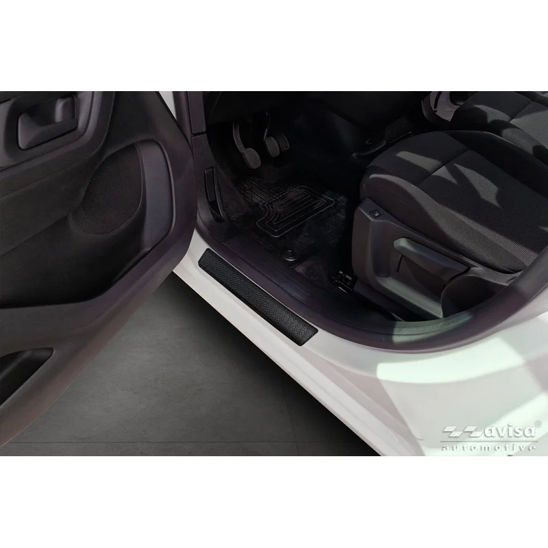 Avisa Aluminium Instaplijsten passend voor Toyota Proace Verso II 2016-/Proace City/Proace City Verso 2019- & Opel Combo-E Life & Peugeot Partner III/Rifter & Citroën Berlingo III/Berlingo III Multispace 2018-/Berlingo XL 2022- 'Riffled Plate' - 2-delig - Zwart