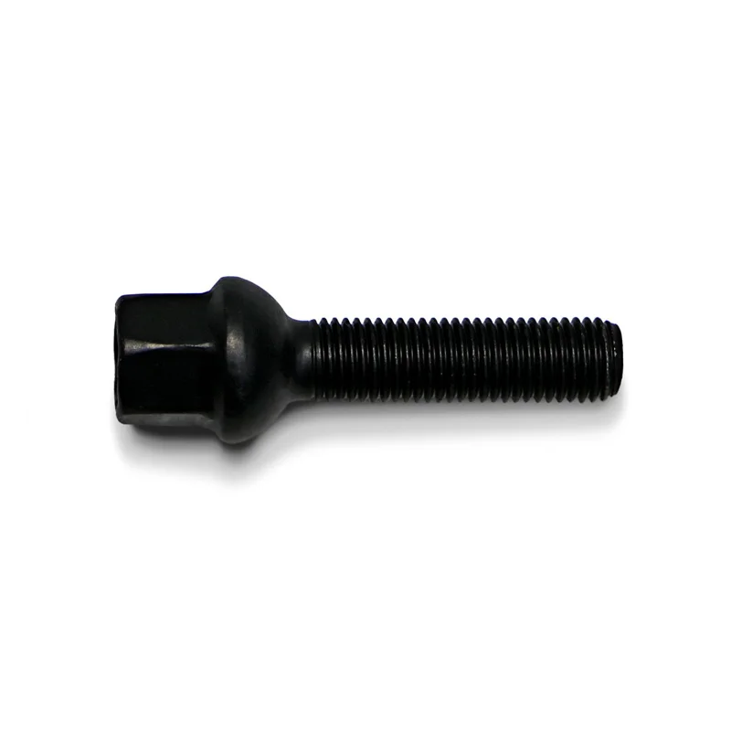 H&R Wielbout bolkonisch R12 M12x1.50 - Lengte 45mm - Zwart (Bv. passend voor Mercedes)