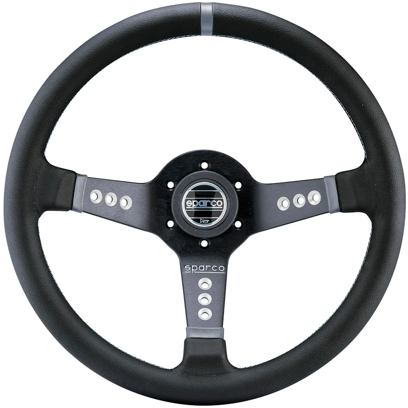 Sparco Universeel Sportstuur L 777 - Zwart Leder - Diameter 350mm