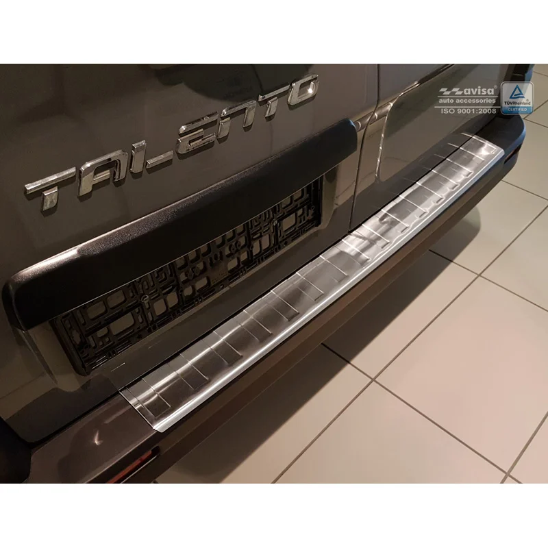 Avisa RVS Achterbumperprotector passend voor Opel Vivaro 2014-2019 & Renault Trafic 2014-2019 & FL 2019- / Fiat Talento 2016- / Nissan NV300 2016-2019 & FL 2019-2021 & FL 2021- - Zilver - Lange versie