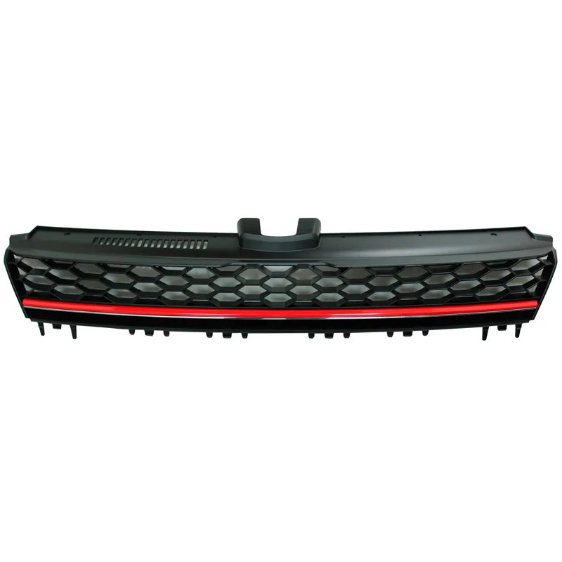 AutoStyle Embleemloze GTi-Look Grille passend voor Volkswagen Golf VII 2012-2017 Zwart/Rood