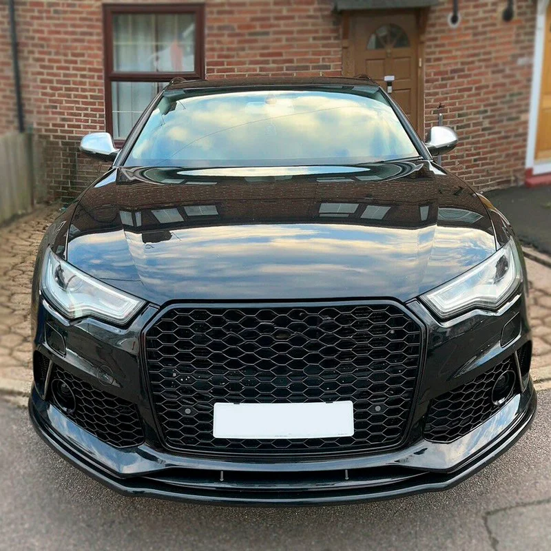 Oneway Voorspoilerlip passend voor Audi RS6 C7 & C7 Facelift 2013-2017 – Glanzend zwart