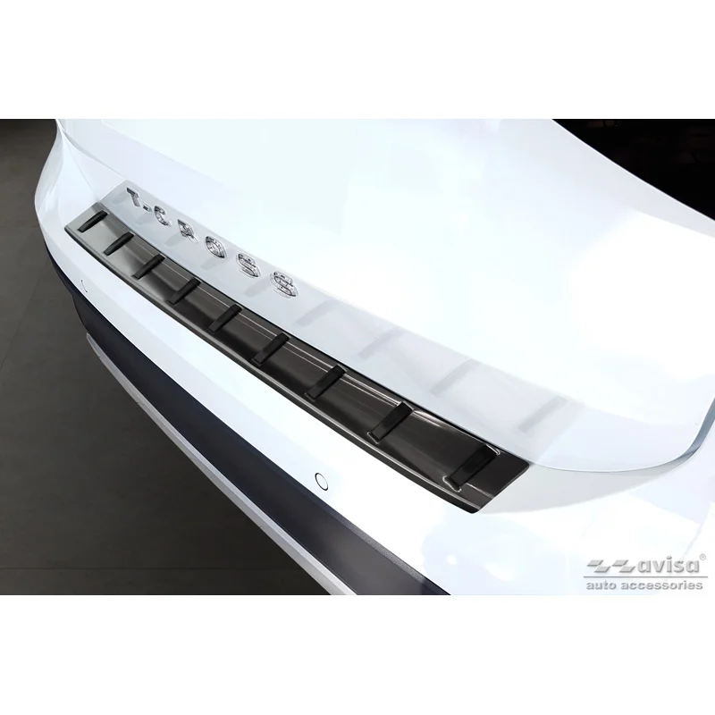 Avisa RVS Achterbumperprotector STRONG EDITION passend voor Volkswagen T-Cross 2019-2024 & FL 2024- - Zwart
