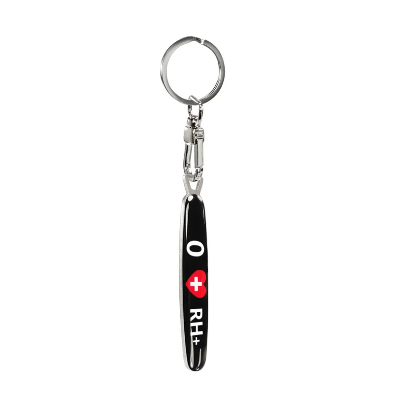 Avisa RVS sleutelhanger - 'Blood Type' 0 RH+