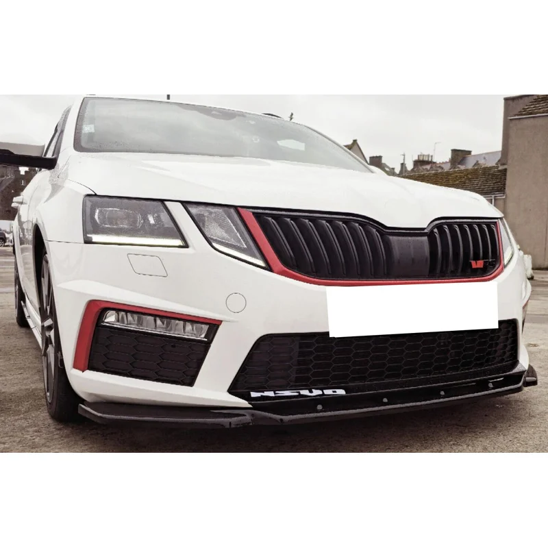 Oneway Voorspoilerlip passend voor Skoda Octavia III RS HB/Kombi 2013-2016 – Glanzend zwart