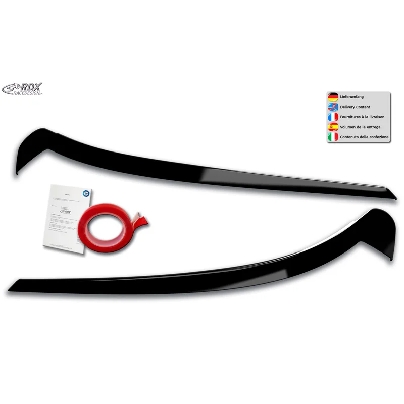 RDX Koplampspoilers passend voor Volkswagen ID.3 2020- (ABS Glanzend Zwart)