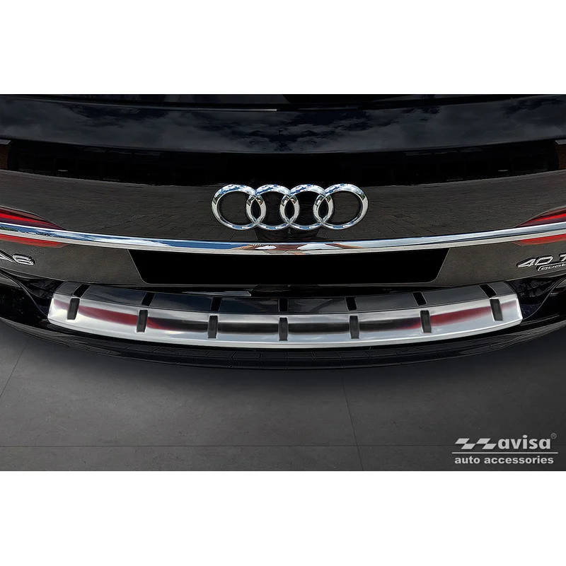 Avisa RVS Achterbumperprotector STRONG EDITION passend voor Audi A6 (C8) Avant incl. S-Line 2018-2023 & Facelift 2023-2025 - Zilver