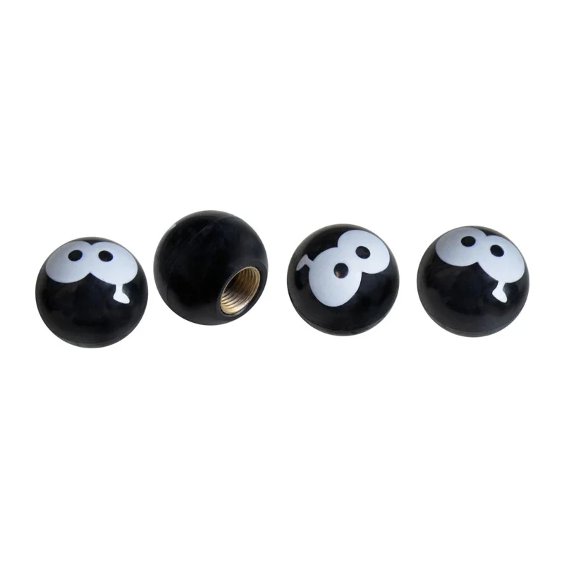 Simoni Racing Ventielkapjes Eyes in the Night - Zwart/Wit - 4 stuks