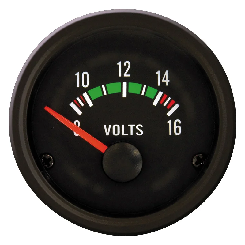 AutoStyle Performance Instrument Zwart Voltmeter 8-16 Volt 52mm