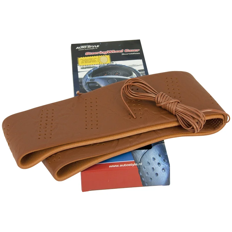 AutoStyle Universele stuurwielhoes Classic - Bruin (vetersluiting)
