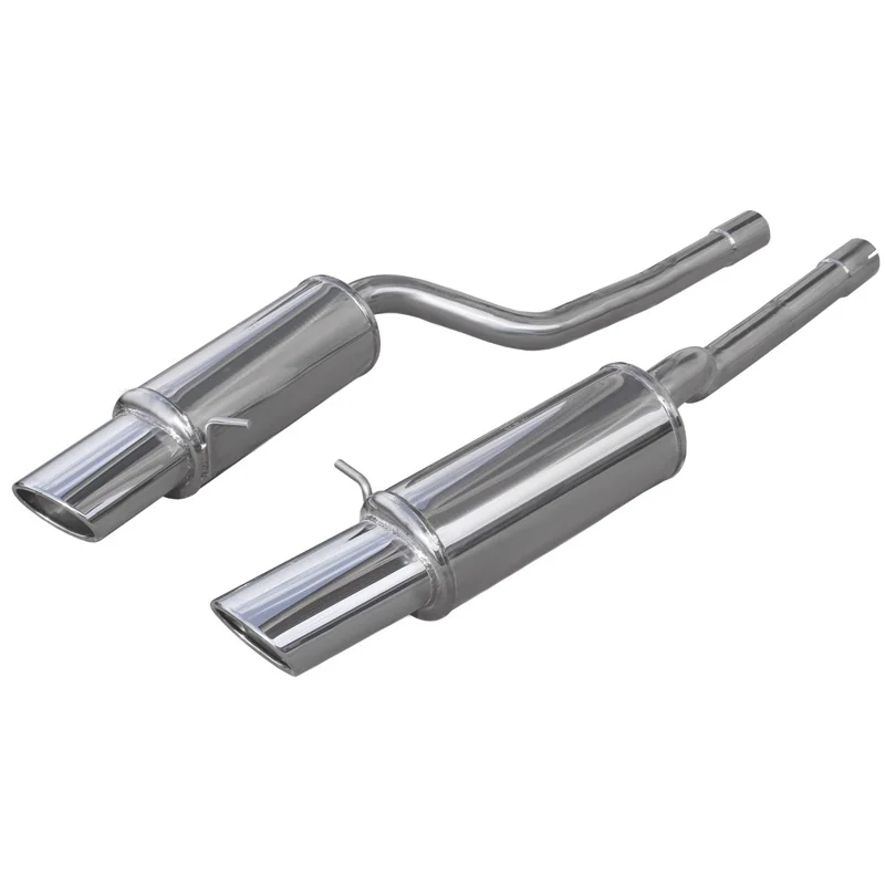 InoXcar 100% RVS Dubbele Sportuitlaat passend voor Audi RS6 4.2i V8 (450pk) 2002-04 Links/Rechts 150x105mm