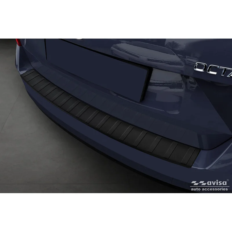 Avisa RVS Achterbumperprotector passend voor Skoda Octavia III Combi (5E5) Facelift 2017-2020 - Matzwart