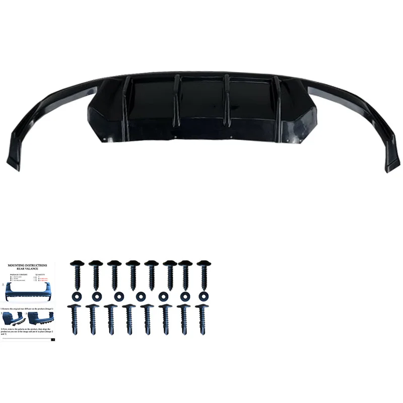 Oneway Achterbumperskirt (Diffuser) passend voor Skoda Octavia IV RS HB/Kombi 2020- – Glanzend zwart