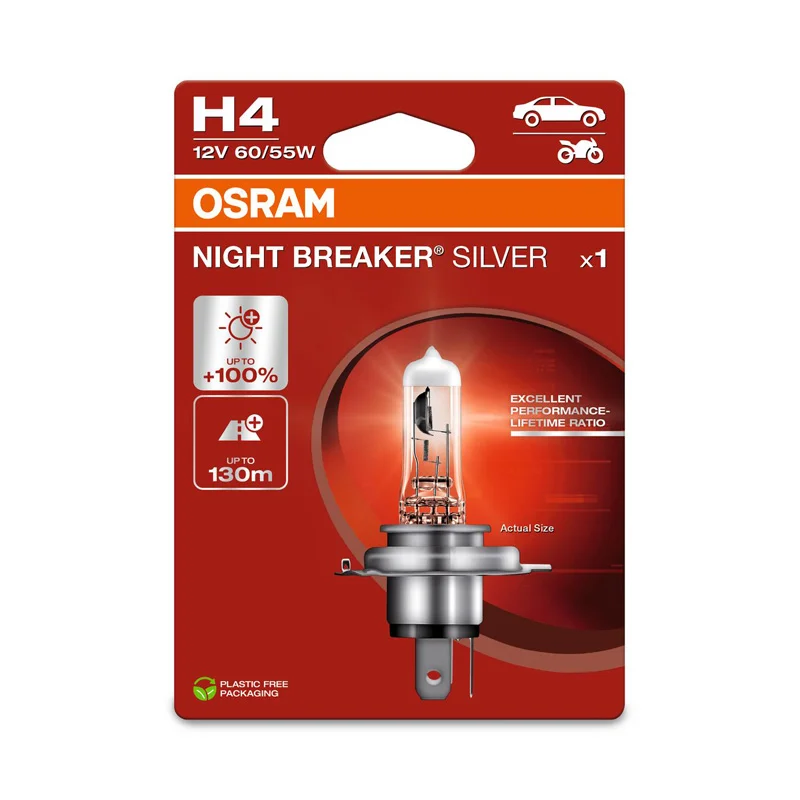 Osram Night Breaker Silver Halogeen lamp – H4 – 12V/60-55W – per stuk